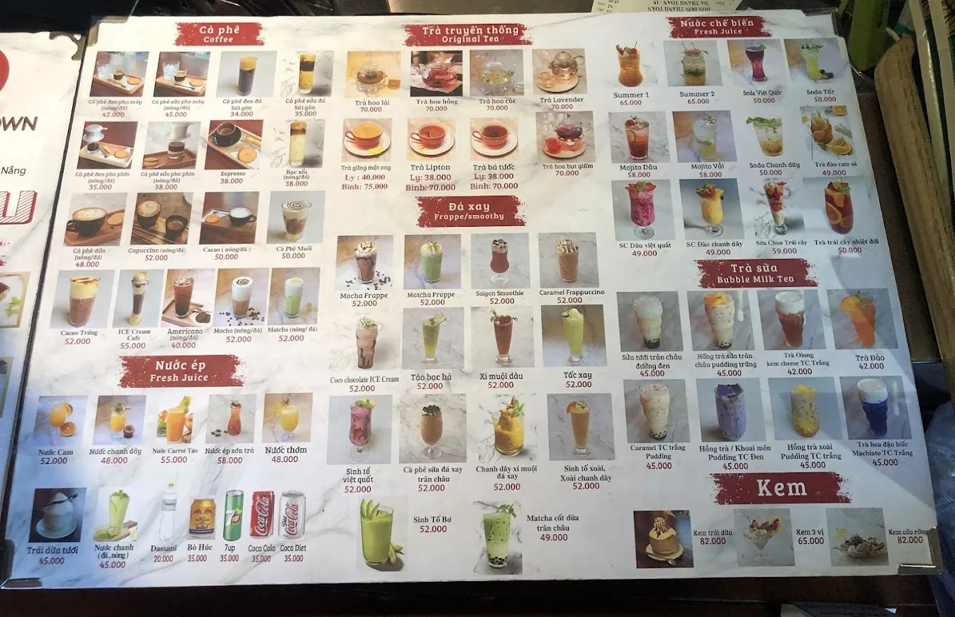 Menu Saigon Brown Coffee